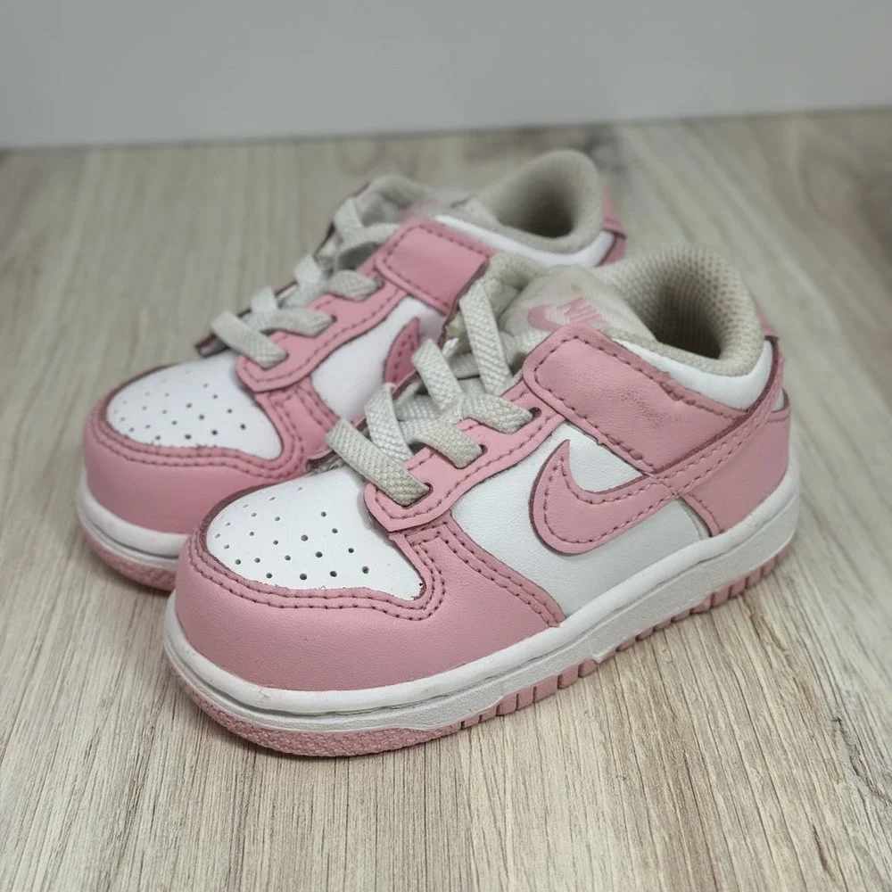 Nike Dunk Low Pink Foam White Toddler Girls' Sneakers Size 5C